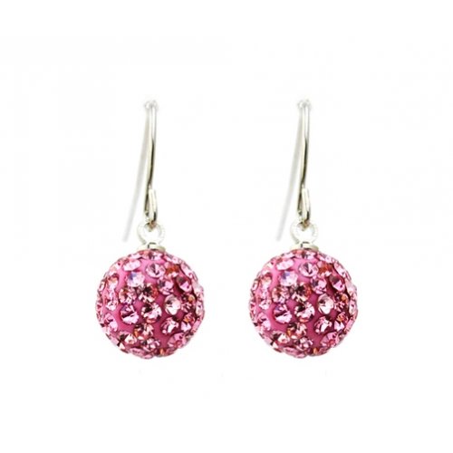 Cercei argint Swarovski Pink