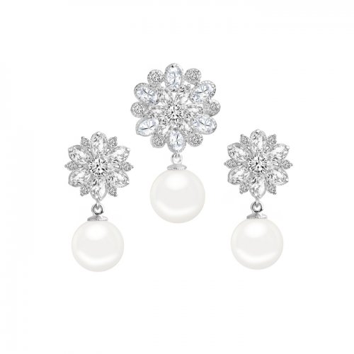 Set argint cu elemente swarovski cristal pearls