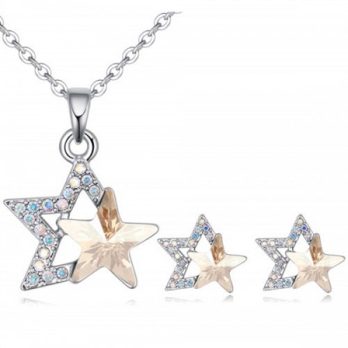 Set argint femei cu elemente Swarovski Star Jewelry