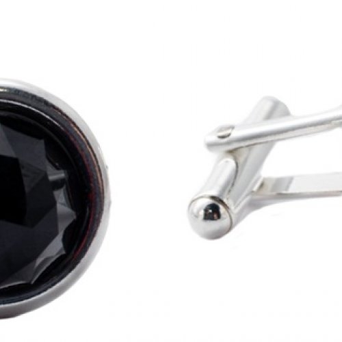 BUTONI DIN ARGINT 925 CU SWAROVSKI ELEMENTS® ROSECUT 12MM JET