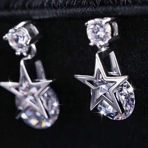 Cercei argint STAR cu elemente swarovski crystal