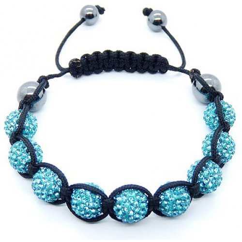 Bratara Swarovski Shamballa Aquamarine