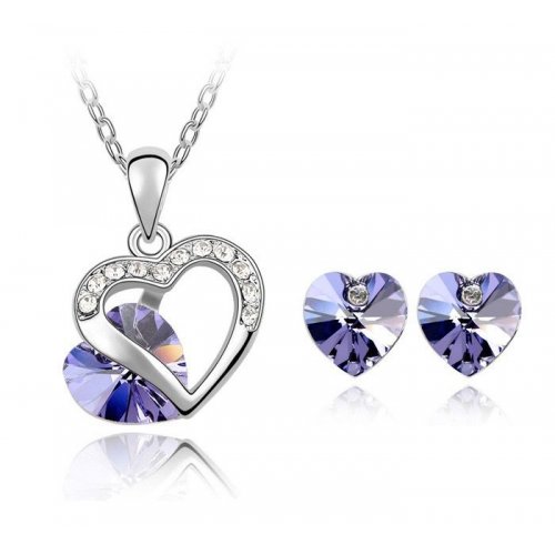 Set argint Swarovski PurpleLove