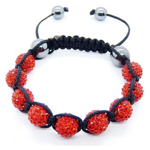 Bratara Swarovski Shamballa Rosu