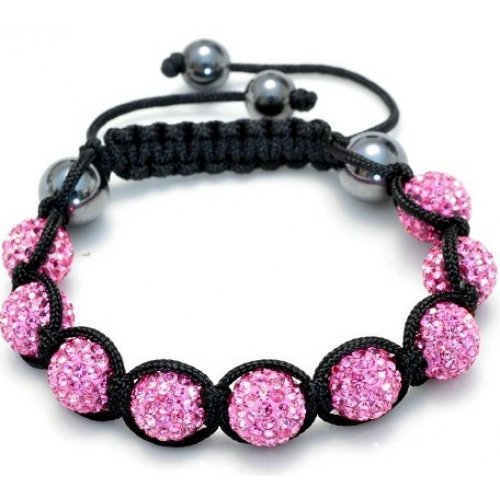 Bratara Swarovski Shamballa Roz