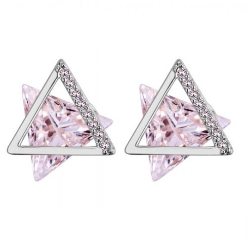 Cercei argint femei Pink Bermuda Triangle