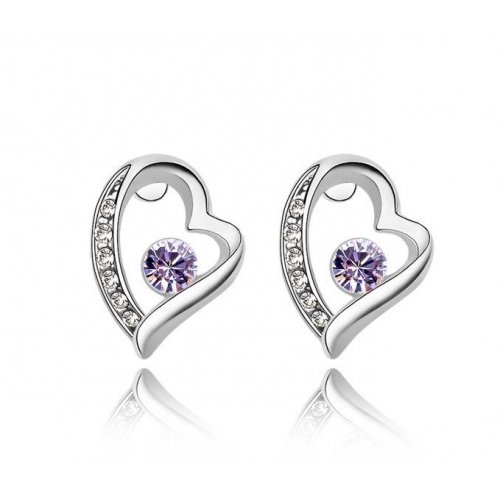 Cercei argint Elemente Swarovski Purple