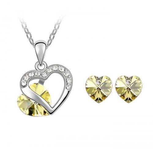 Set argint cu Cristale Swarovski YellowSpring