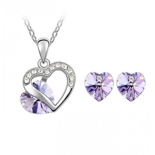 Set argint cu Cristale Swarovski PurpleTruth